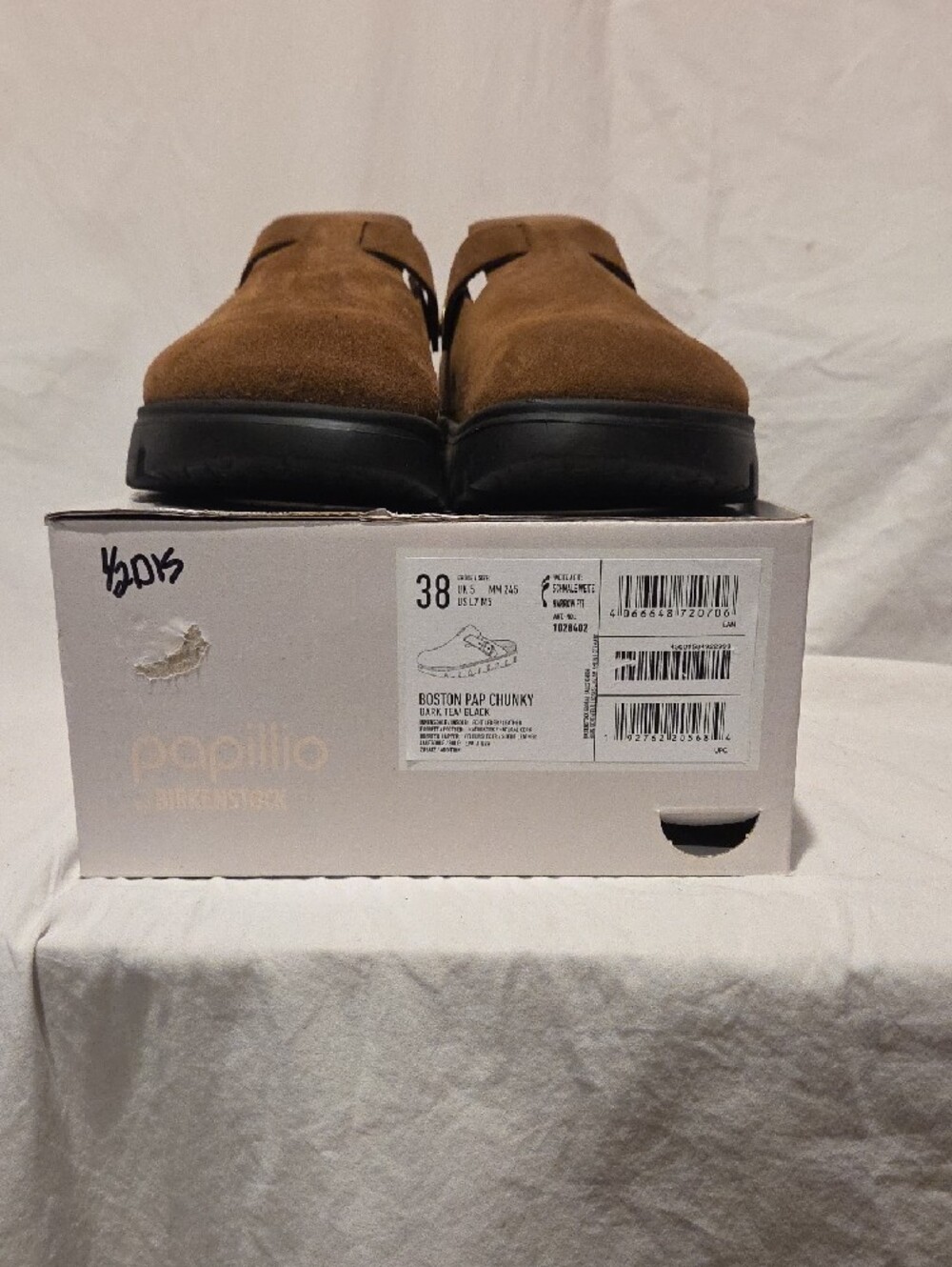Birkenstock Papillio, Boston, Dark Tea Suede, Euro Size 38, US Women 7,7.5 - Picture 2 of 7